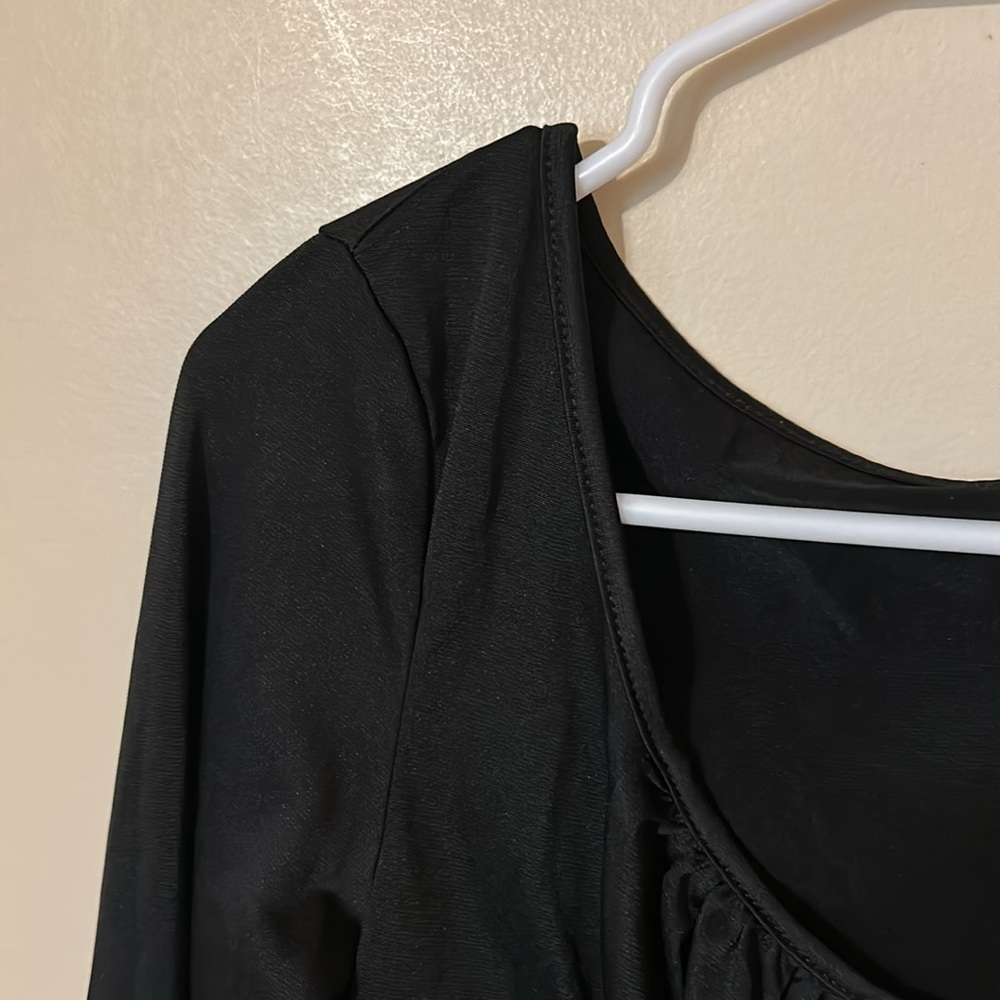 SHEIN Elegant Black Long Sleeve crop Top size large - Picture 2 of 5